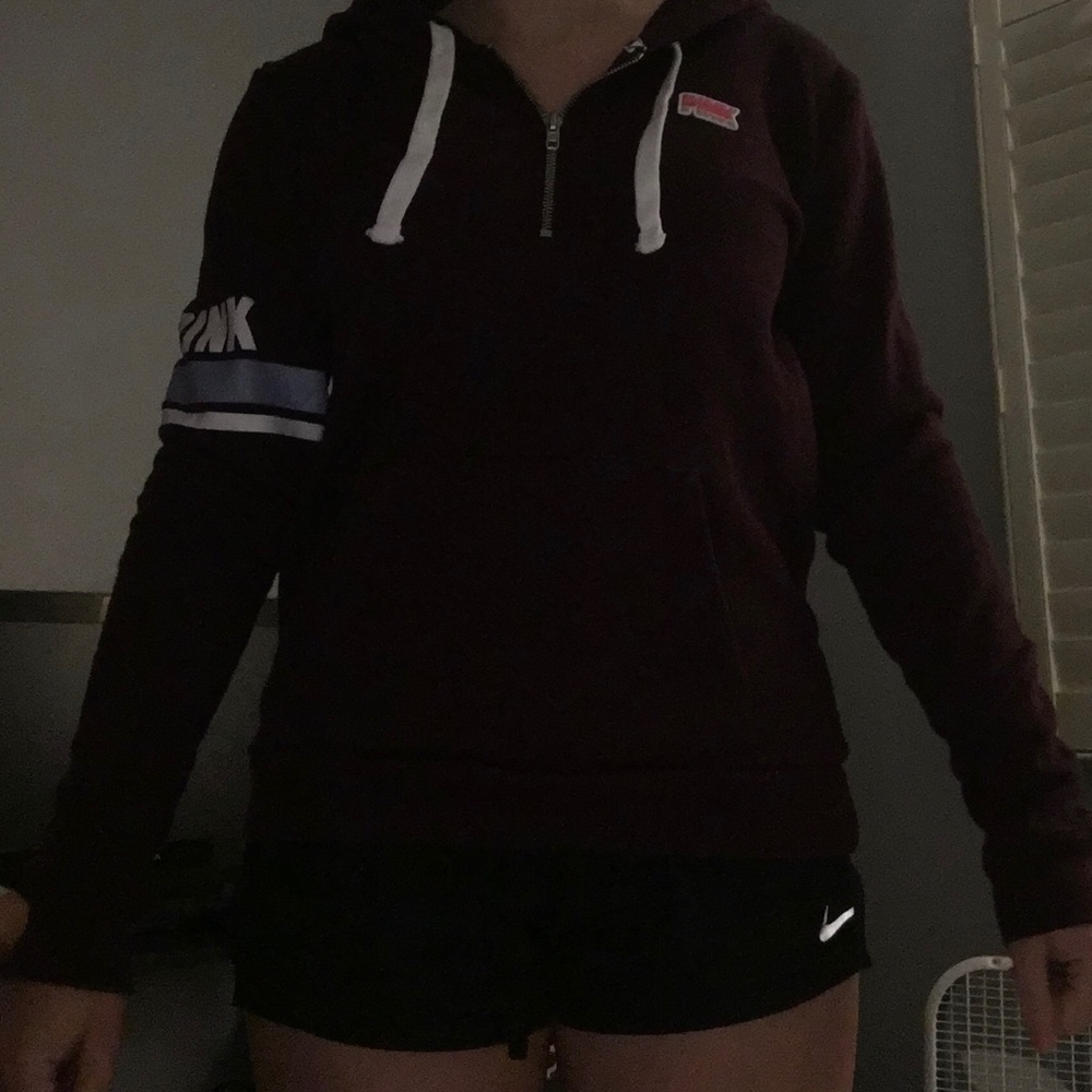 dark purple PINK zip up.